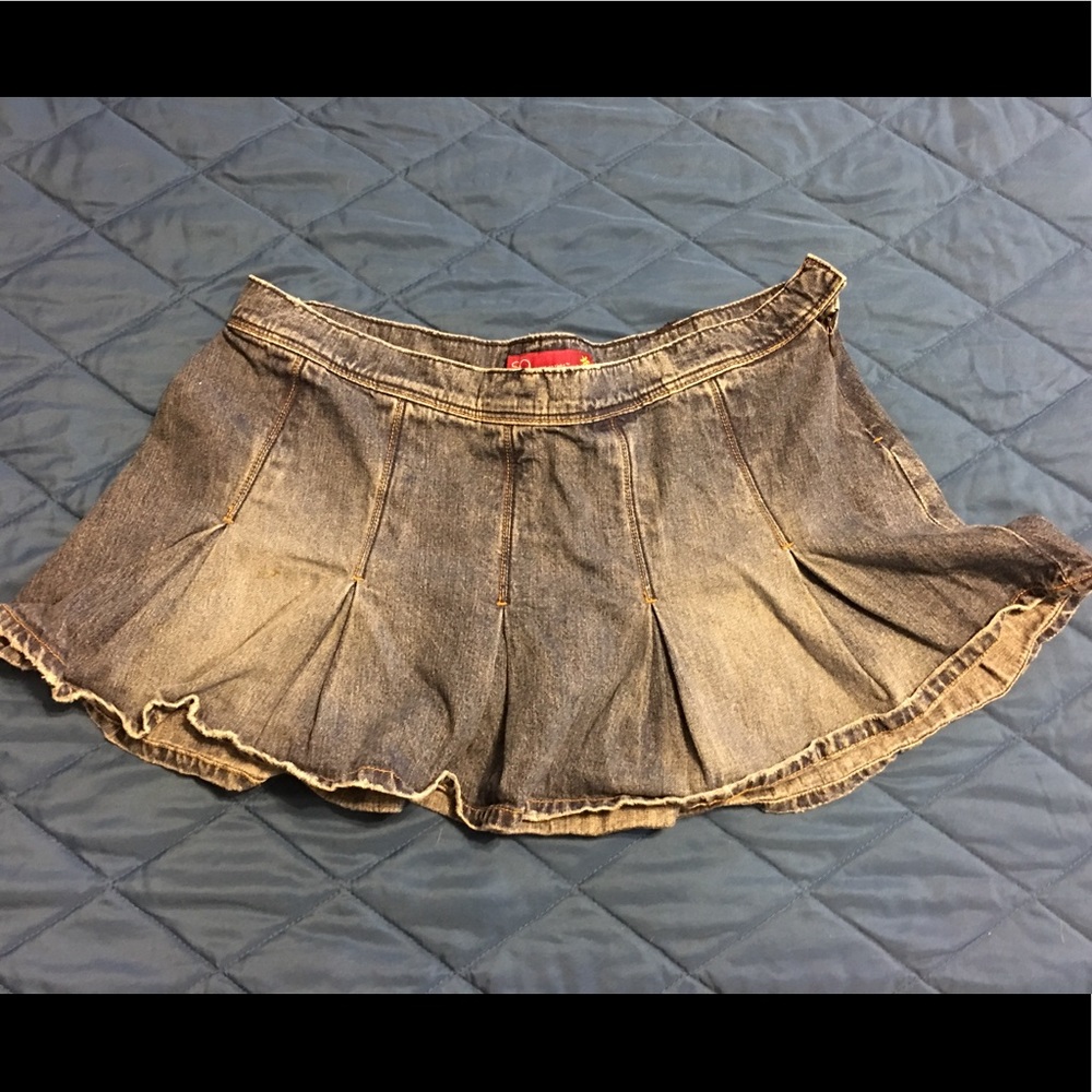 Pleated Jean mini skirt vintage cowgirl size 15